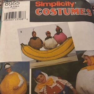 Simplicity Kids Fruit Costume Collection - Yellow, Red, Brown